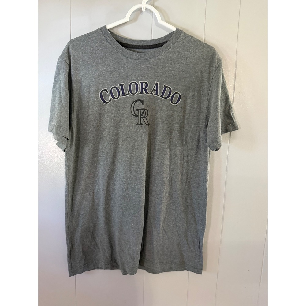 MLB Colorado Rockies T-Shirt Mens Large Gray Graphic Short Sleeve Tee